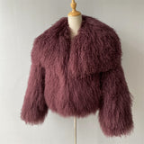 JOY Lamb Fur Jacket with collar