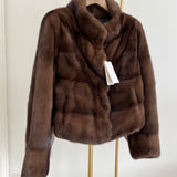 LEONA Mink Fur Coat Brown Mink