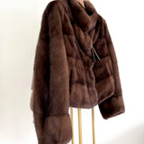 LEONA Mink Fur Coat Brown Mink