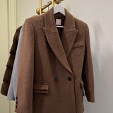 Royal Alpaca Short Blazer-Coat Brown