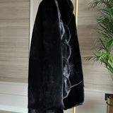 LEONA Mink Fur Coat Black Mink