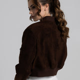 JOY Suede Bomber Dark Brown