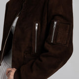 JOY Suede Bomber Dark Brown