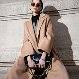 JOY wool and cashmere classic coat Camel