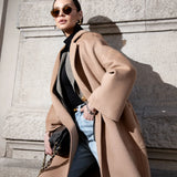 JOY wool and cashmere classic coat Camel