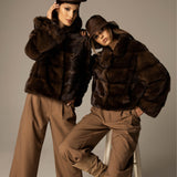 BERTA mink coat Brown