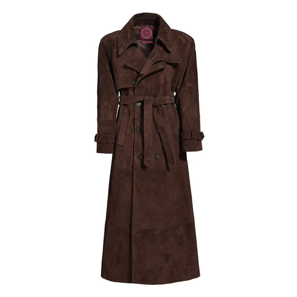 Dark Brown Suede Trench