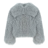 JOY Lamb Fur Jacket with collar