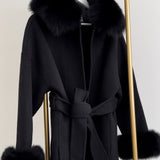 AHUS short wool coat (fur sleeves)