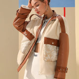 CUBA leather and mink jacket