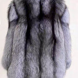 NOBLE silver fox fur coat