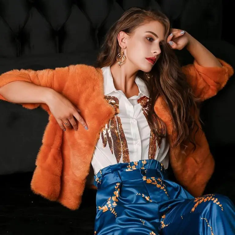 LEONA mink fur coat