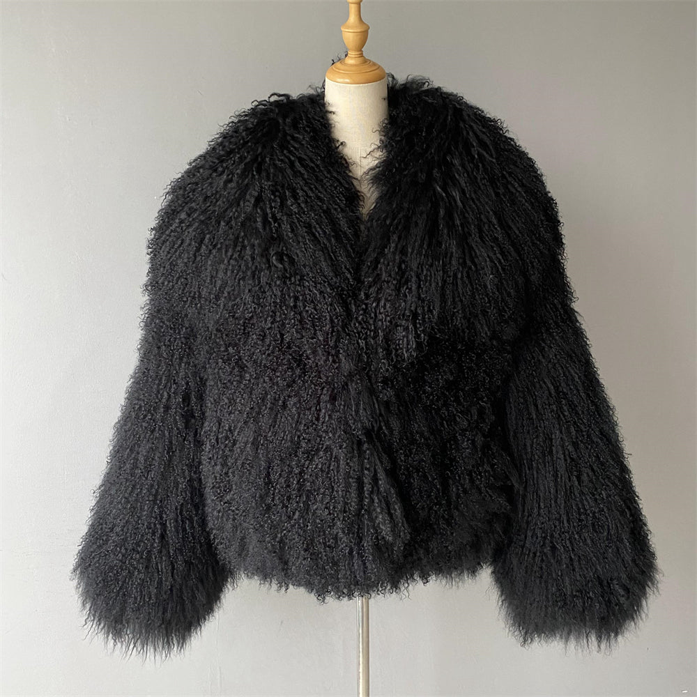 JOY Lamb Fur Jacket with collar