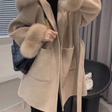 AHUS short wool coat (fur sleeves)