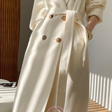 JOY australian wool and cashmere coat Creamy White