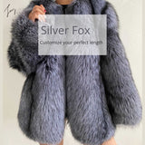 NOBLE silver fox fur coat