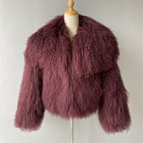 JOY Lamb Fur Jacket with collar