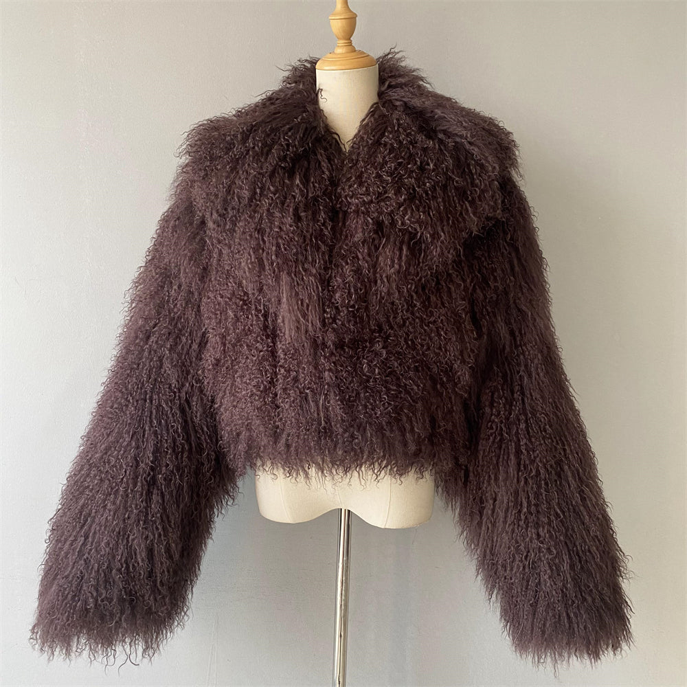 JOY Lamb Fur Jacket with collar