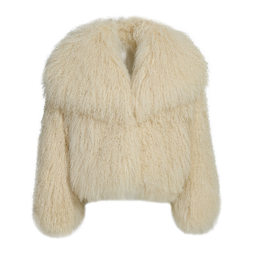 JOY Lamb Fur Jacket with collar