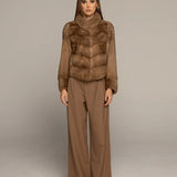 LEONA mink fur coat Pastel Mink