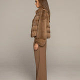 LEONA mink fur coat Pastel Mink