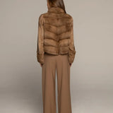 LEONA mink fur coat Pastel Mink