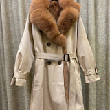 JOY Fur Trench Coat