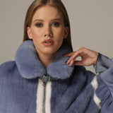 BLUE mink jacket