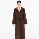 JOY wool and cashmere coat Dark Brown