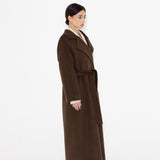 JOY wool and cashmere coat Dark Brown