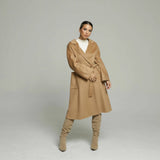 Water ripple wool coat