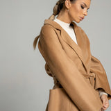 Water ripple wool coat