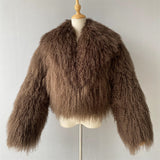 JOY Lamb Fur Jacket with collar