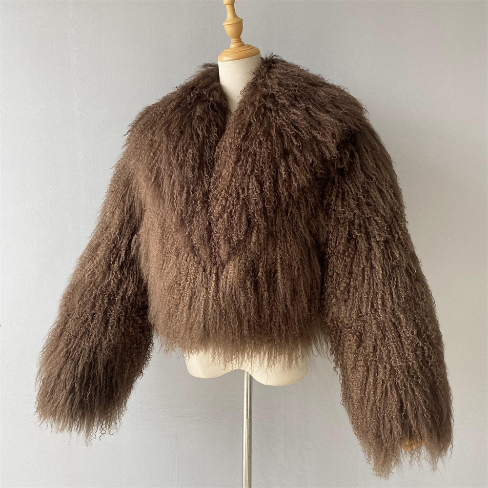 JOY Lamb Fur Jacket with collar