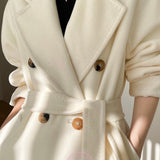 JOY australian wool and cashmere coat Creamy White