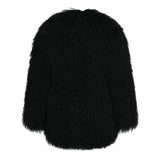 JOY Lamb Fur Long Jacket With Collar