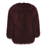 JOY Lamb Fur Long Jacket With Collar