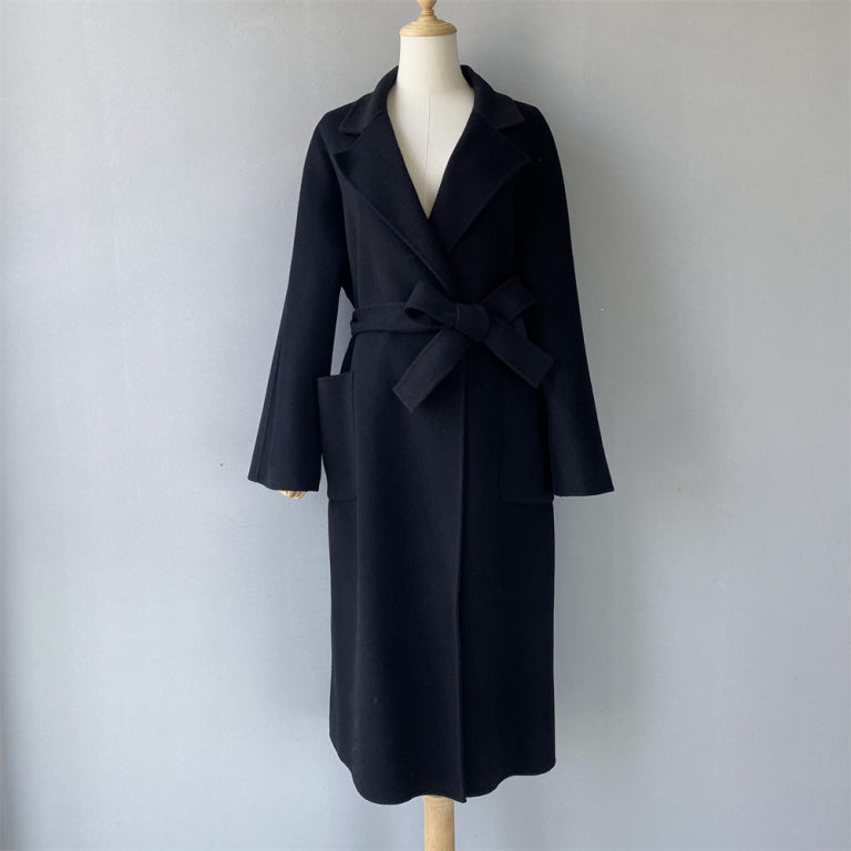 Water ripple wool coat