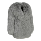 JOY Lamb Fur Long Jacket With Collar