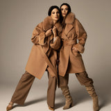 TENA wool and cashmere coat Camel