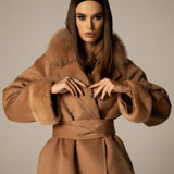 TENA wool and cashmere coat Camel