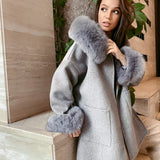 AHUS short wool coat (fur sleeves)