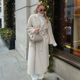 JOY wool and cashmere classic coat Off-White