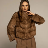 LEONA mink fur coat Pastel Mink